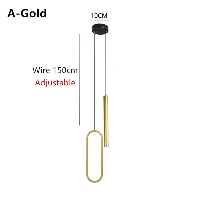 Afralia™ Modern Art Bedroom Chandelier Small Hanging Line Creative Master Bedroom Lighting