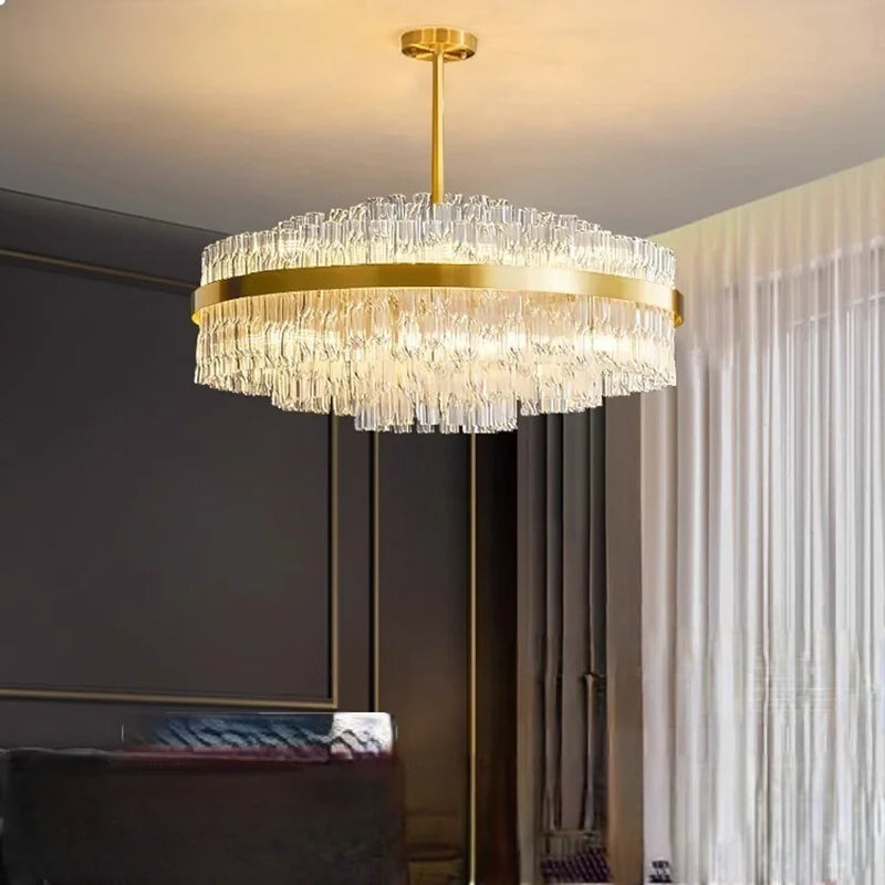 Luxury Crystal Chandelier - Afralia™ LED Lighting for Home Decor, Living Room, Bedroom & Dining Area