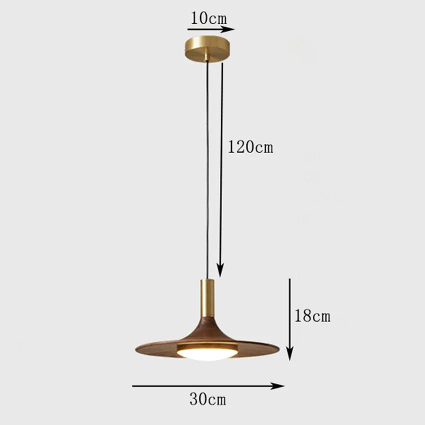 Afralia™ Flying Saucer Solid Wood Chandelier for Restaurant, Bedroom, Cafe - Nordic Copper