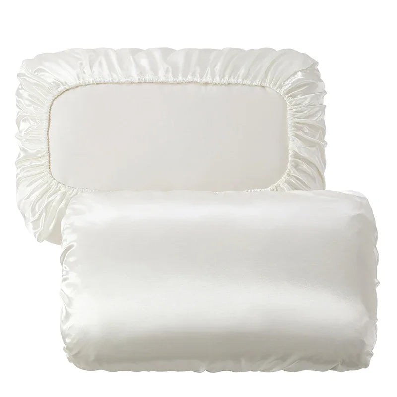 Afralia™ Silk Queen Pillow Cover - Smooth Satin Elastic Band Pillowcase