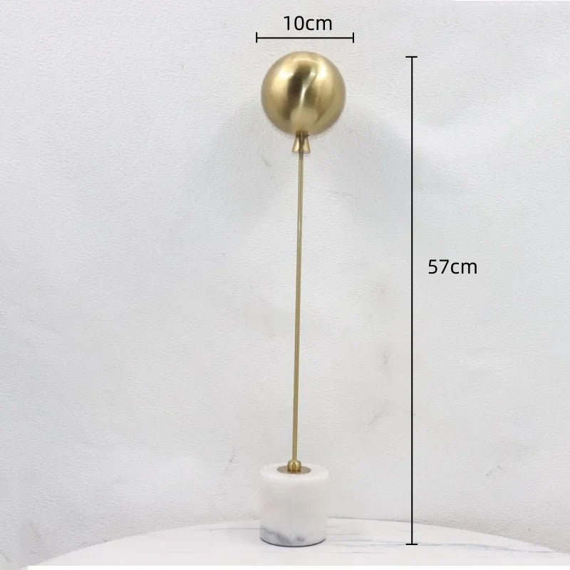 Afralia™ Golden Geometric Balloon Metal Ball Sculpture & Decorative Figurine