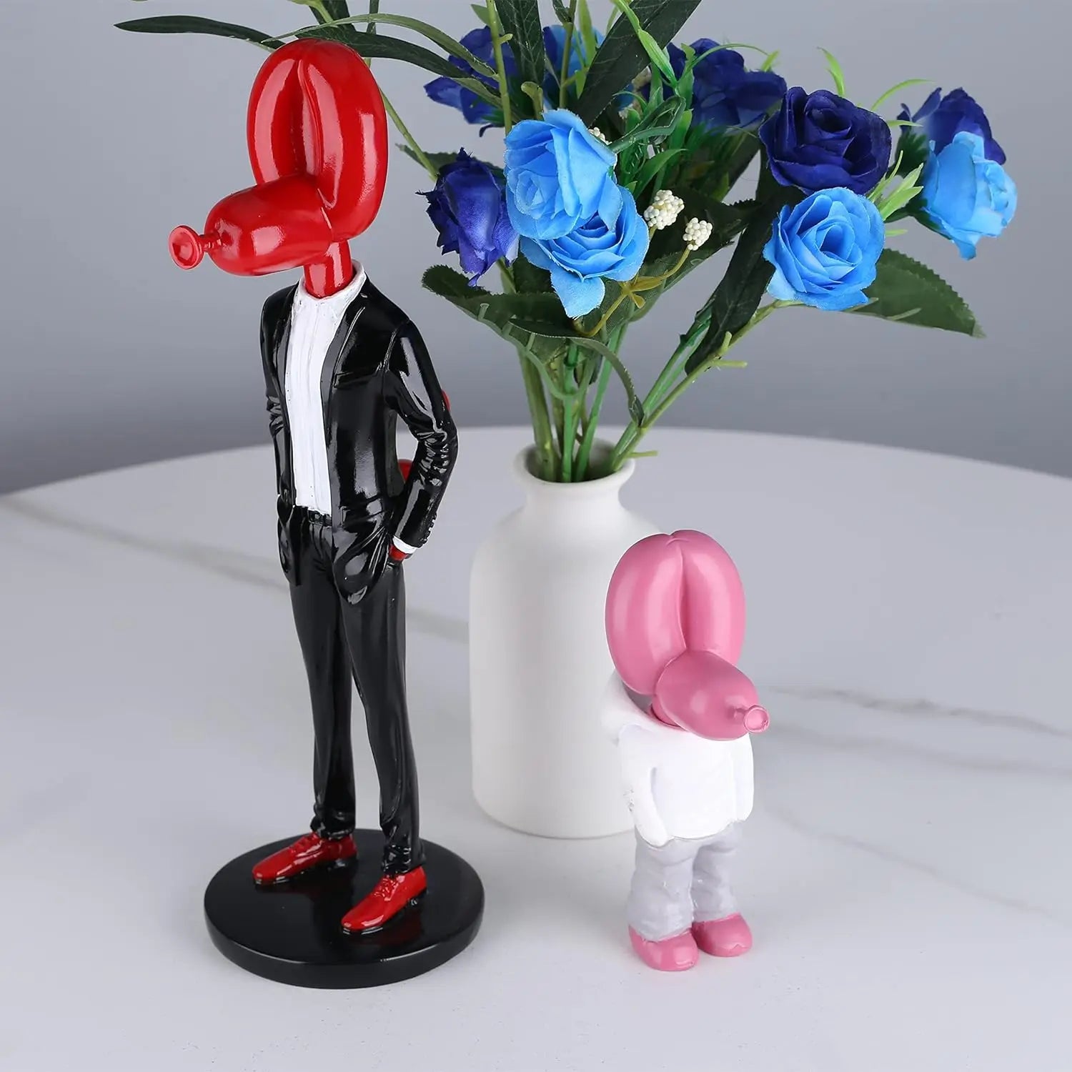 Afralia™ Balloon Dog Statue Resin Sculpture Modern Home Office Decor
