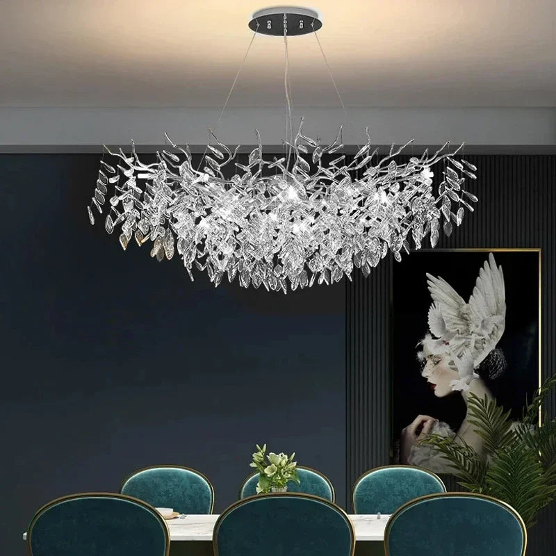 Afralia™ Crystal Branches Ceiling Chandelier LED Pendant Lights for Living Dining Bedroom