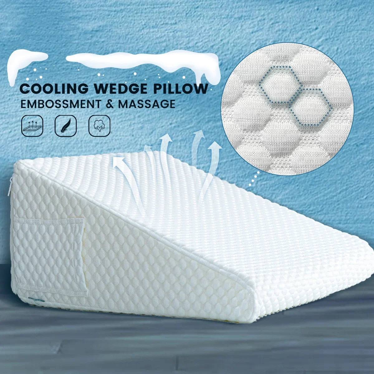 Afralia™ Memory Foam Wedge Pillow for Back, Leg, Knee Pain Relief with Removable Cover