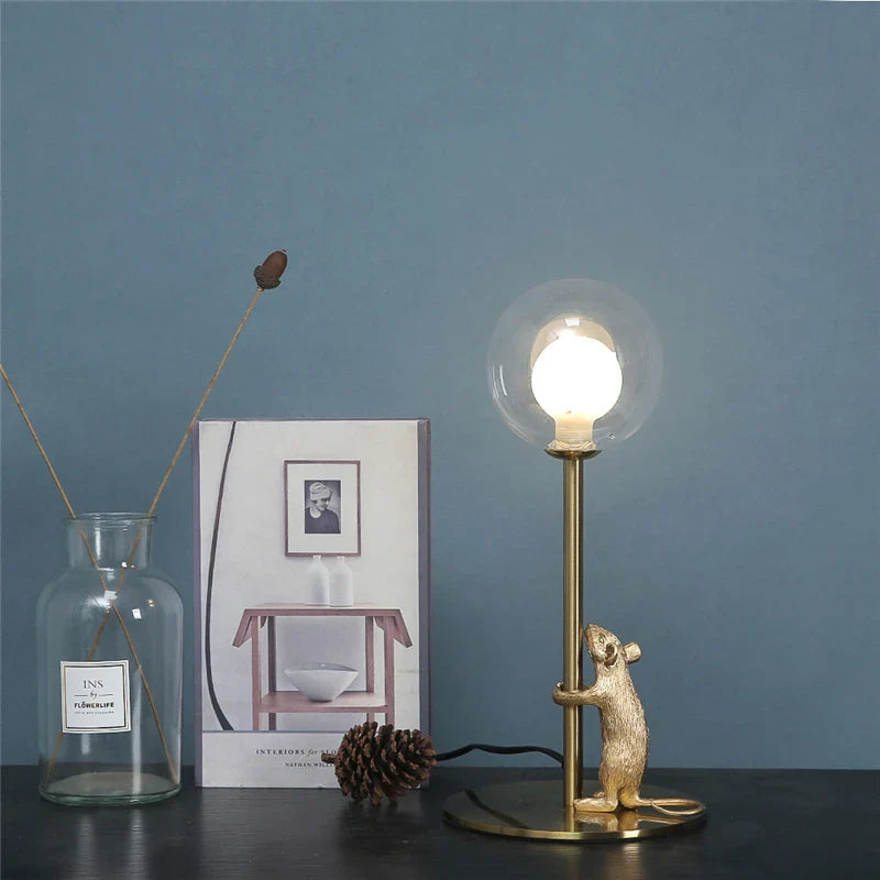 Afralia™ Resin Mouse Table Lamp LED Desk Light Modern Decorative Stand Lighting Fixtures