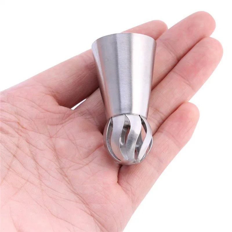 Afralia™ Cupcake Stainless Steel Sphere Piping Nozzles Pastry Tube Decoration Tools