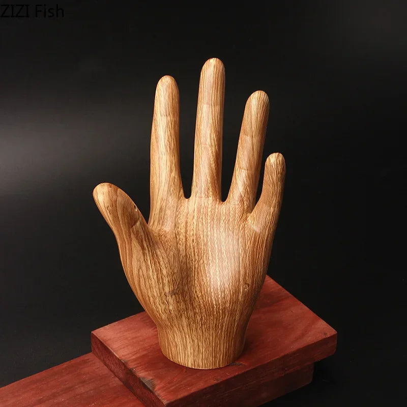 Afralia™ Hand Palm Sculpture Resin Decoration Crafts Character Statue Room Decor