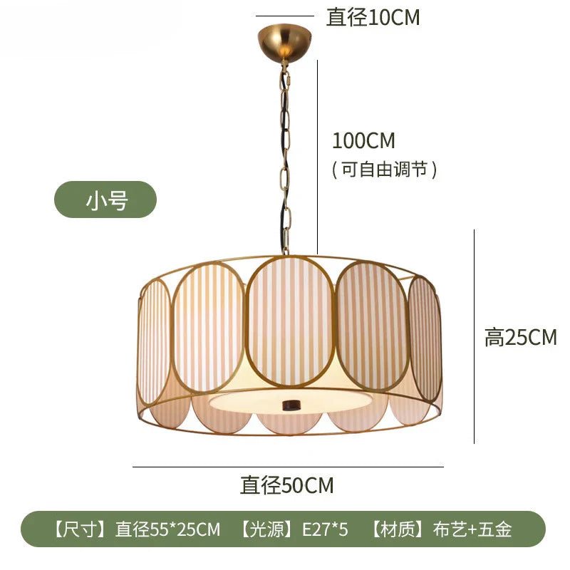 Afralia™ Medieval Style Pendant Lights LED Fabric Art Decorative Hanging Lamp