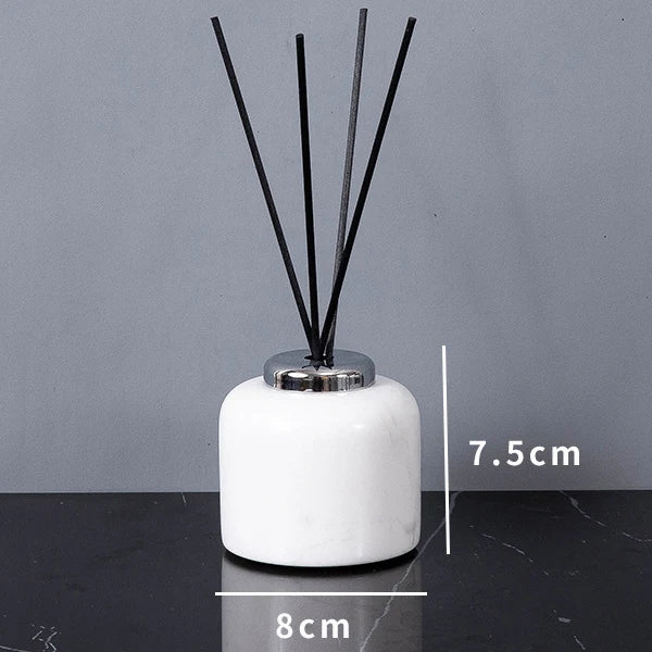 Afralia™ Volakas White Marble Bathroom Set: Soap Dispenser, Toothbrush Holder, Tray