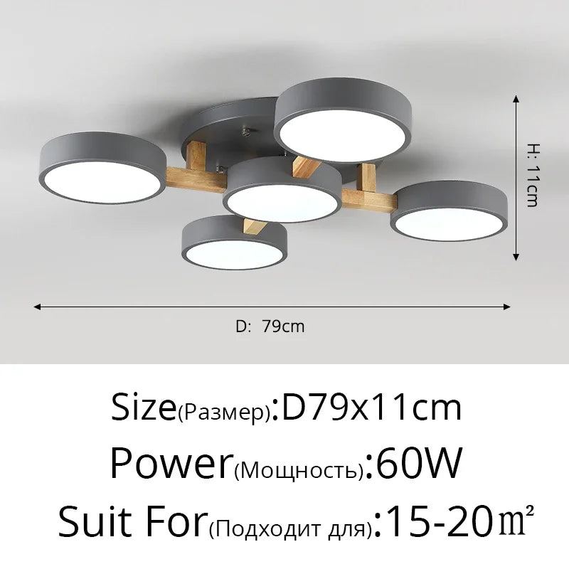 Afralia™ Nordic Wood Art LED Chandelier for Modern Living Room Decor