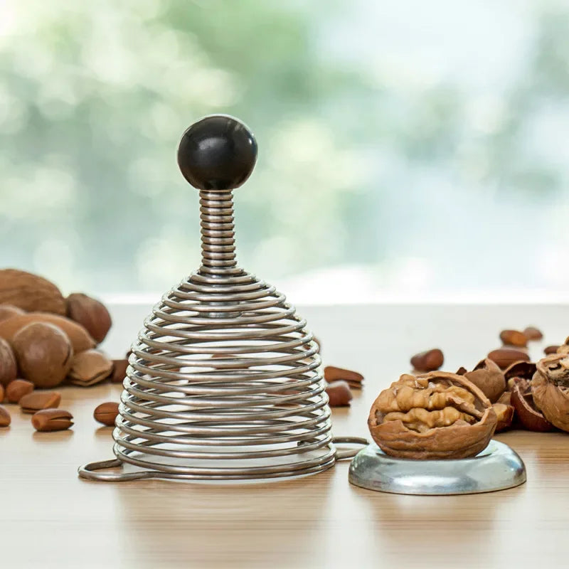 Afralia™ Kitchen Nut Shucker Tool Golden Bell Cover Stainless Steel Shell Breaker Smasher