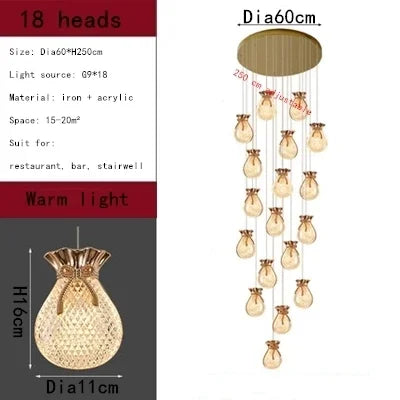 Modern LED Chandelier: Afralia™ Lucky Bag Ceiling Lamps for Home Decor, Living Room, Bedroom