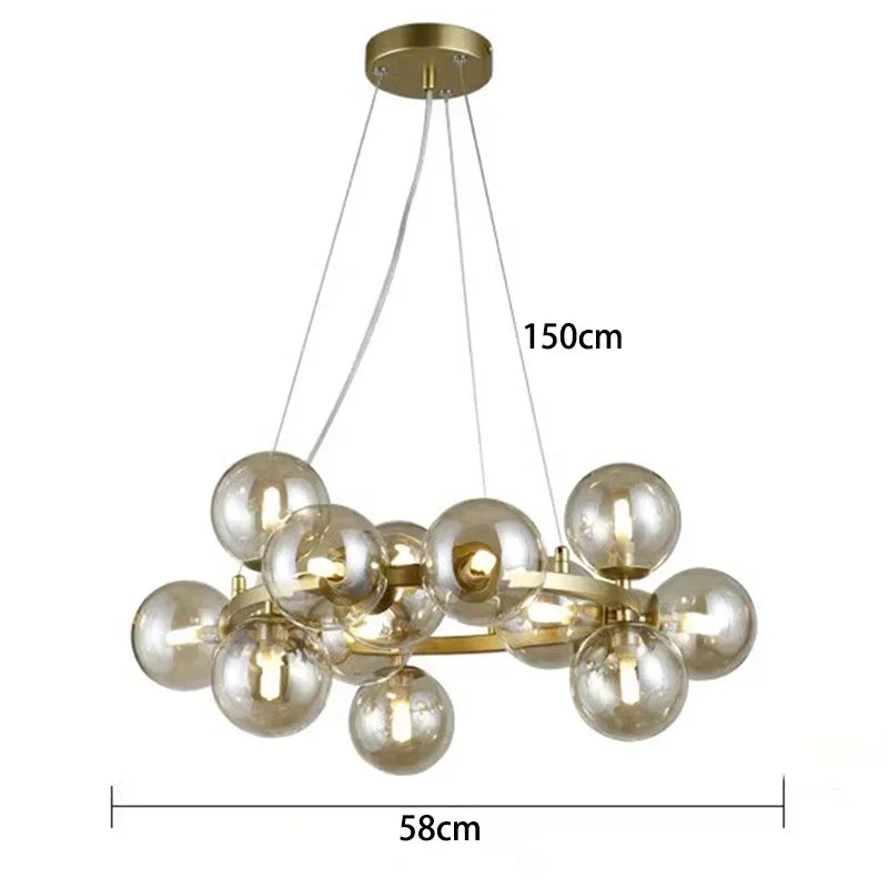 Afralia™ Glass Ball LED Pendant Lights for Home Decor and Luminaires