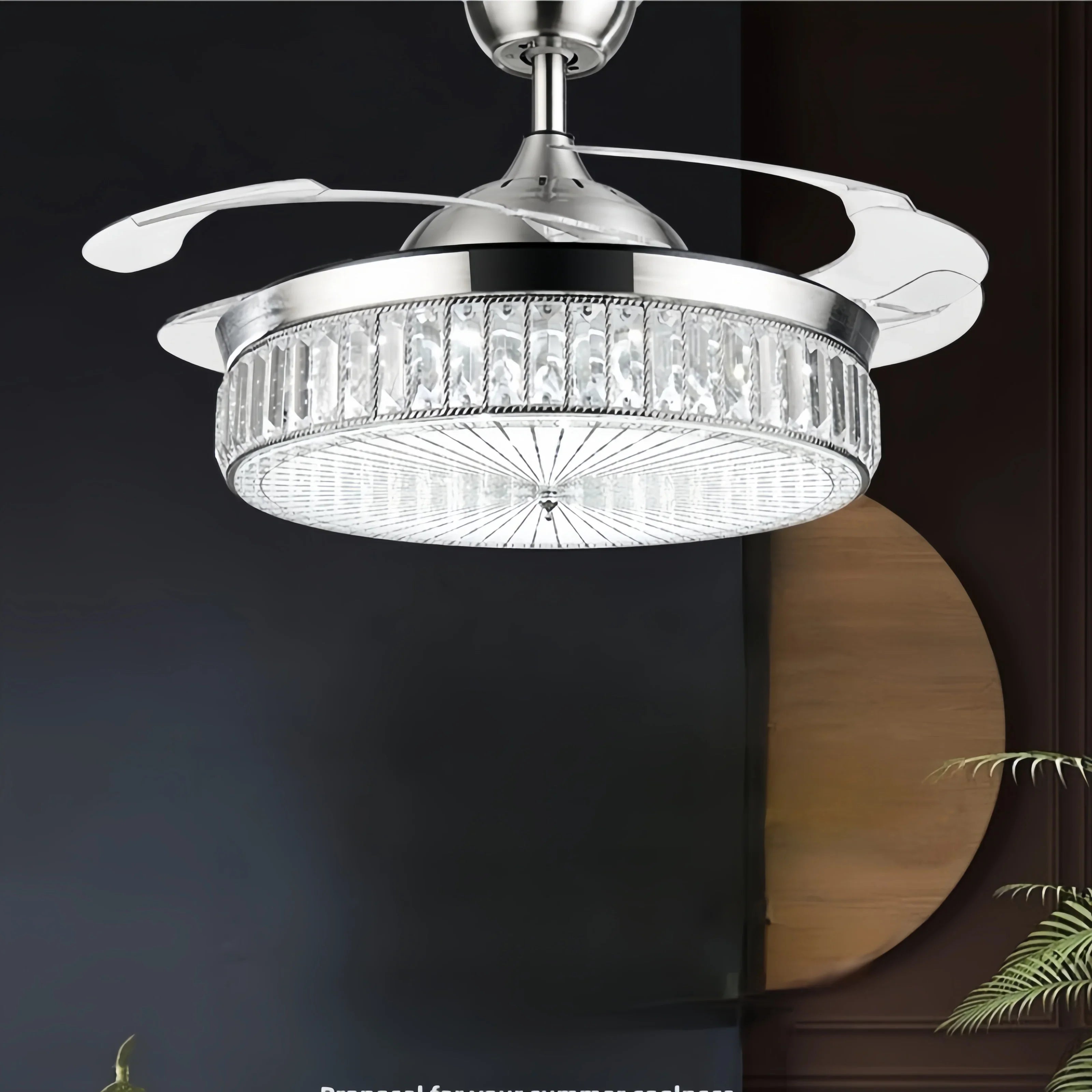 Afralia™ Crystal Ceiling Fan for Elegant Living Room Décor