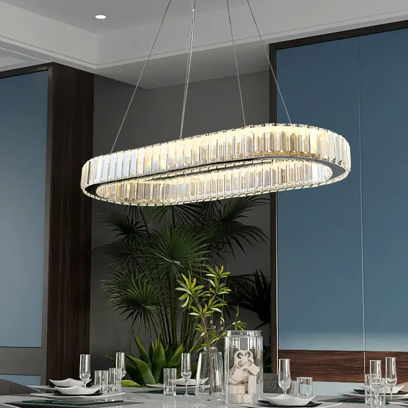 Afralia™ Crystal Ceiling Pendant Chandelier for Luxe Room Decor