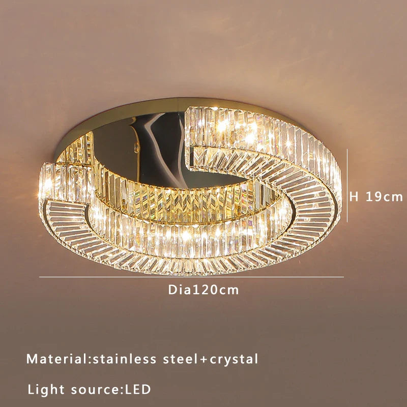 Afralia™ Luxury Crystal Ceiling Lamp: Modern Room Decor, Elegant LED Lighting for Living Room & Bedroom