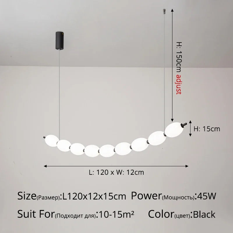 Afralia™ Bead Nordic Chandelier: Stylish Dining Room Pendant Light for Bar Table Adding Ambiance