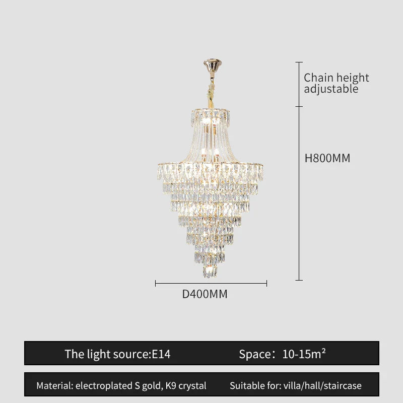 Afralia™ Crystal Chandelier Art Living Room Lighting for Duplex Buildings and High-End Restaurants