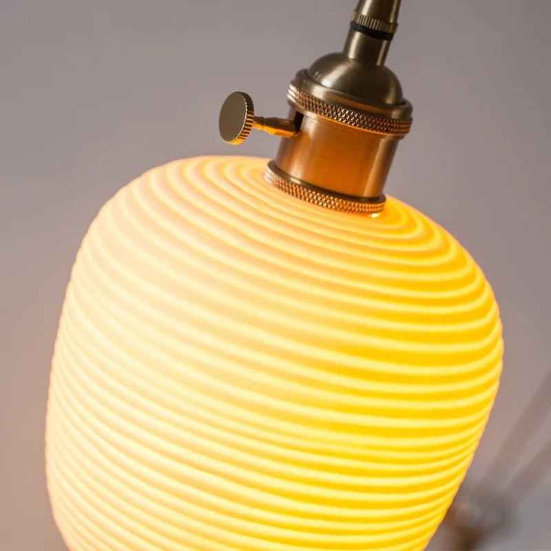 Afralia™ Minimalist Ceramic LED Pendant Lamp for Kitchen Bedroom Living Room