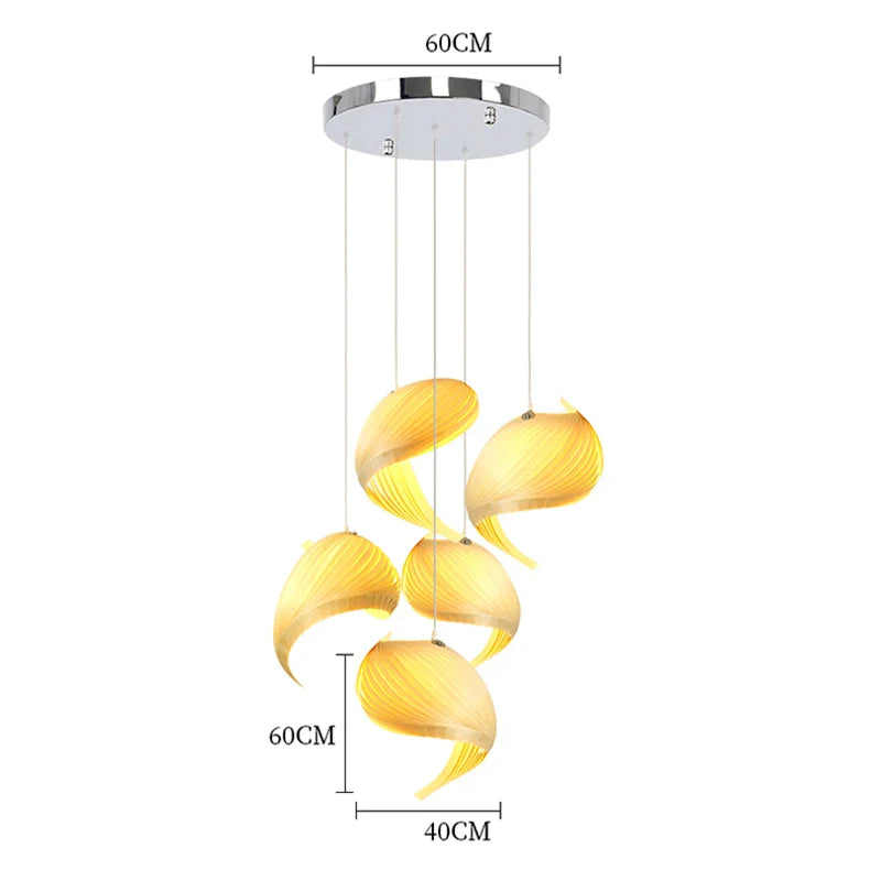 Afralia™ Conch Shell Chandelier Pendant Lamp - LED Dining Bar Island Light