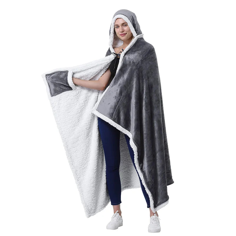 Afralia™ Leopard Print Warm Wearable Lap Blanket - Soft Flannel Shawl Blanket