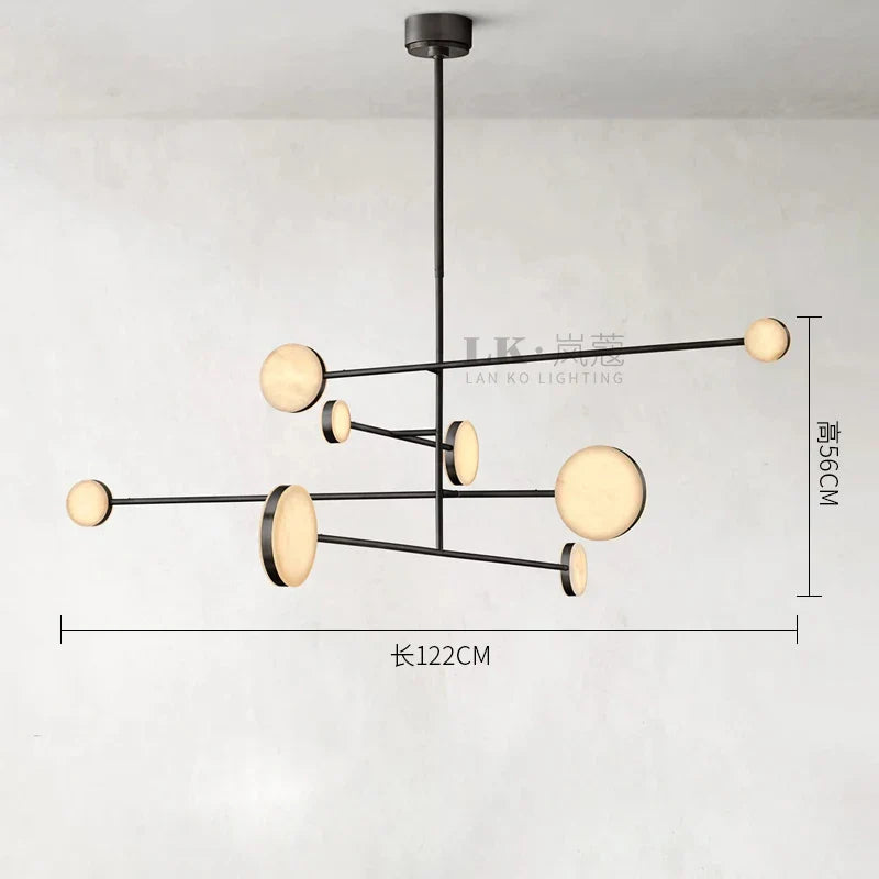 Afralia™ Copper Marble LED Chandelier for Dining Room & Kitchen