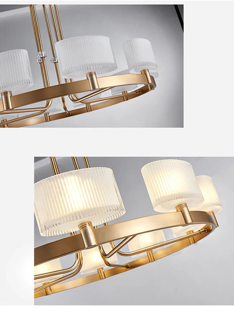 Afralia™ Crystal Glass LED Chandelier for Living & Dining Room with European Style