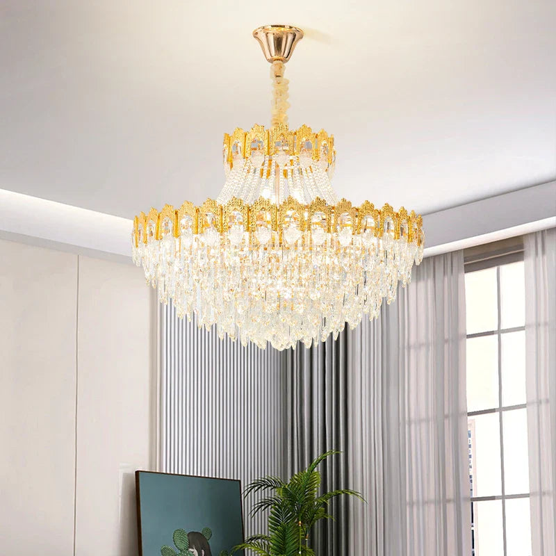 Afralia™ Luxury Crystal Chandelier: Elegant Lighting Solution for Living Room, Lobby, and Restaurant