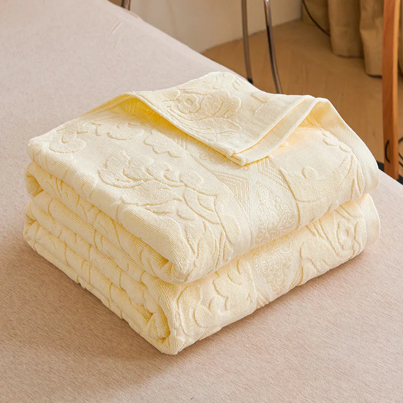 Afralia™ Cotton Jacquard Towel Blanket for Adult Summer Air Conditioning, Sofa Cover