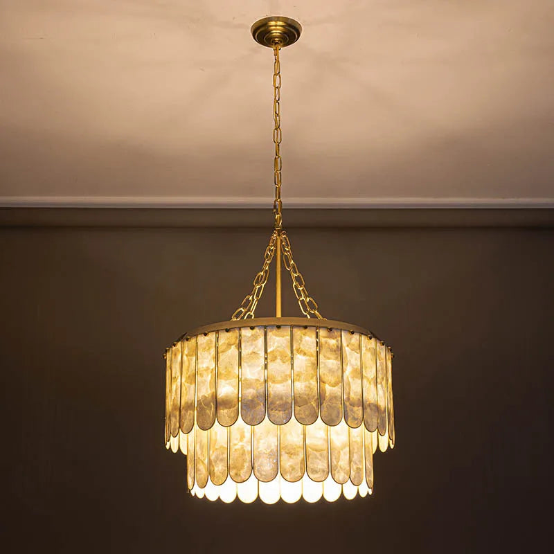 Afralia™ Shell Ceiling Chandelier Pendant Light - Dimmable LED Design