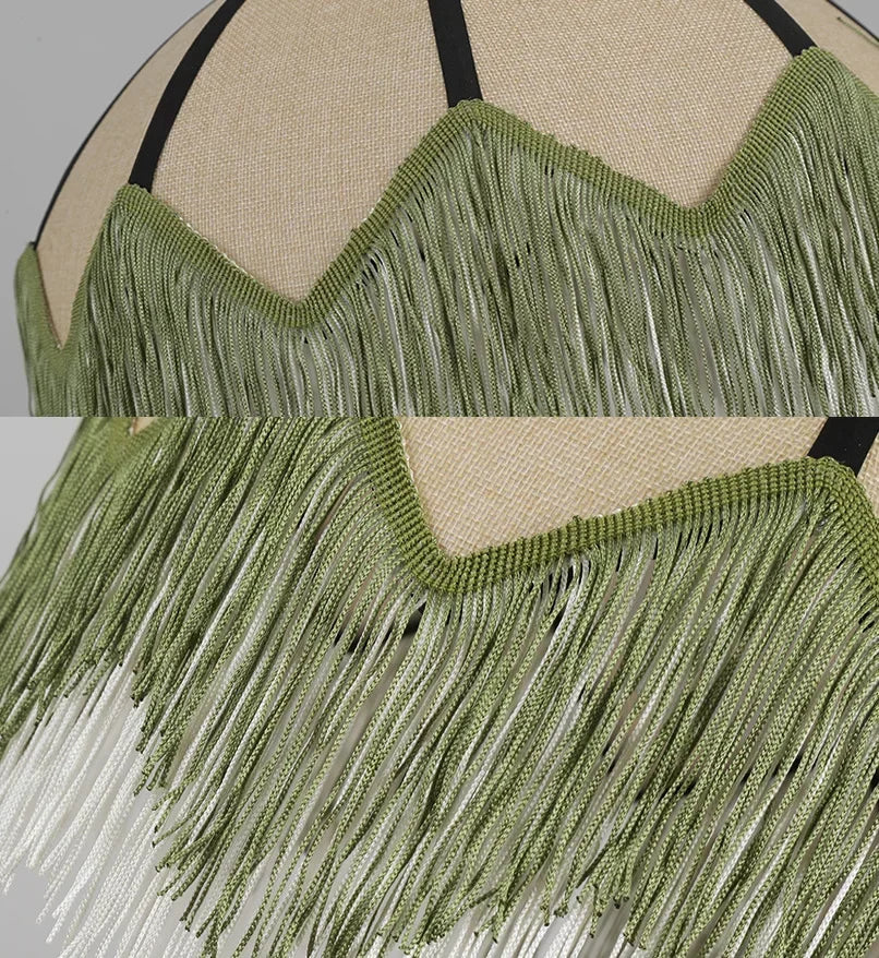 Afralia™ French Retro Style Bedroom Chandelier | Woven Fabric Pendant Lamp