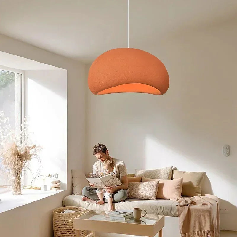 Afralia™ Minimalist LED Pendant Chandelier Light for Living Room - Wabi Sabi Design