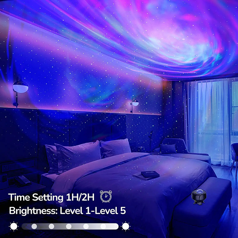 Afralia™ Starry Sky LED Music Night Light Projector Moon Lamp.