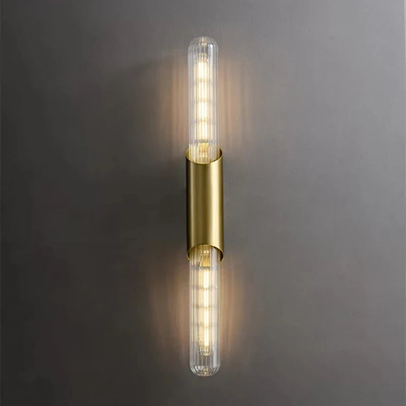 Afralia™ Modern Luxury Glass Wall Light Gold Finish - Elegant Indoor LED Lighting