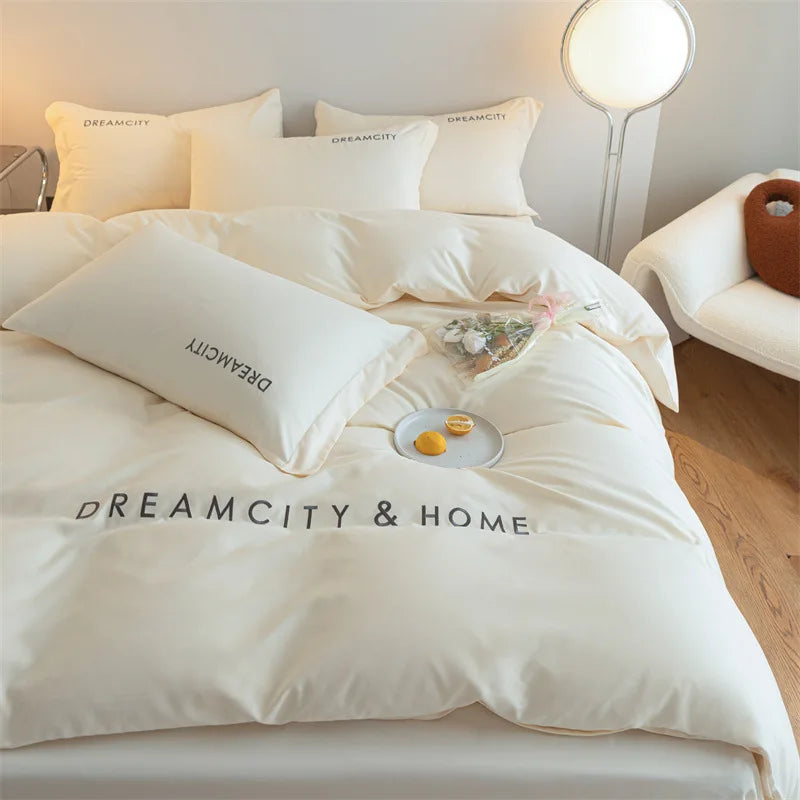 Afralia™ Color Matching Bedding Set: Smooth & Breathable Duvet Cover for All Seasons