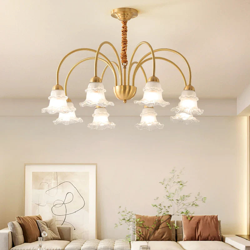 Afralia™ Luxury European Copper Chandelier for Living Room, Bedroom, and Dining Room
