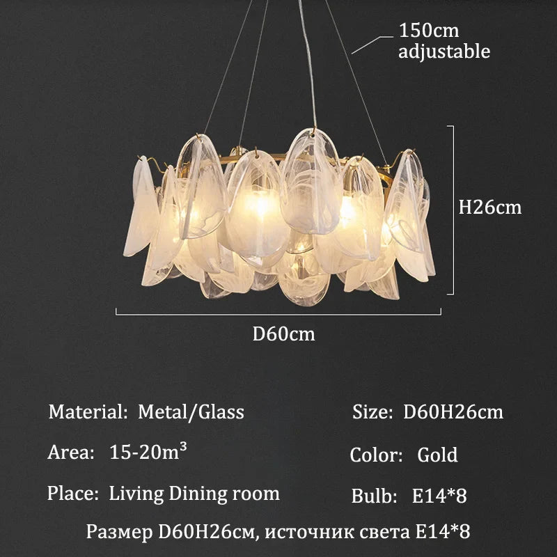 Afralia™ Glass Chandelier Pendant Lights for Luxury Home Decor