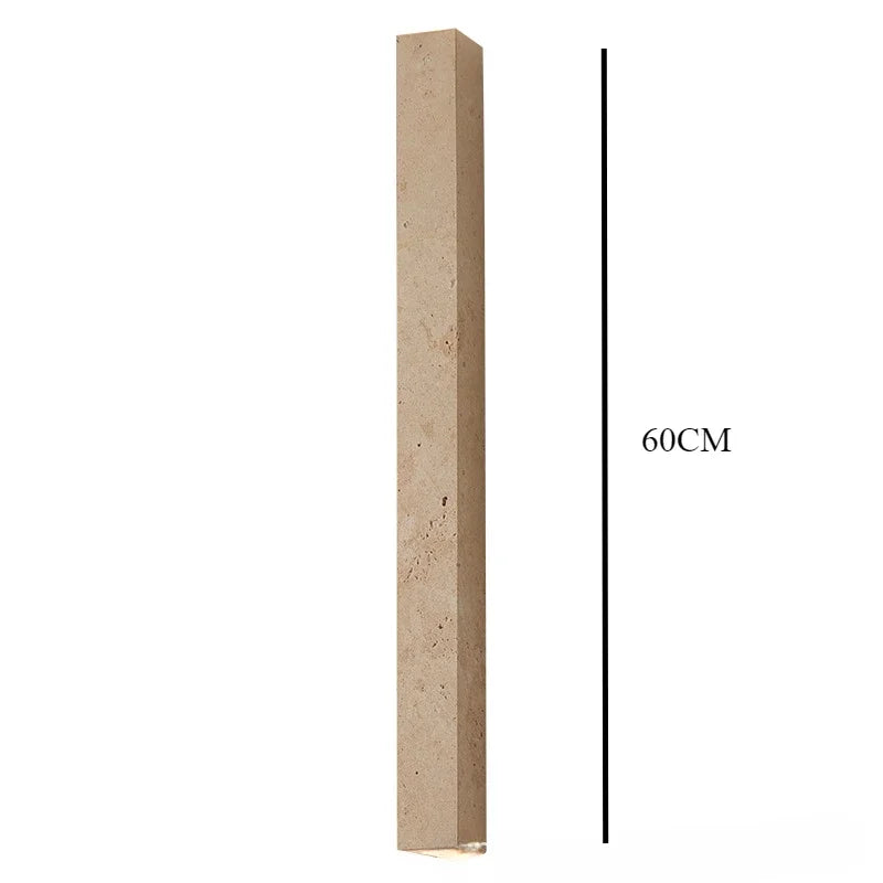 Afralia™ Yellow Travertine Stone Japanese Style LED Wall Lamp Bedroom Decoration