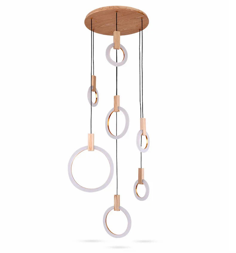 Afralia™ Solid Wood Ceiling Chandelier for Modern Decor in Various Rooms