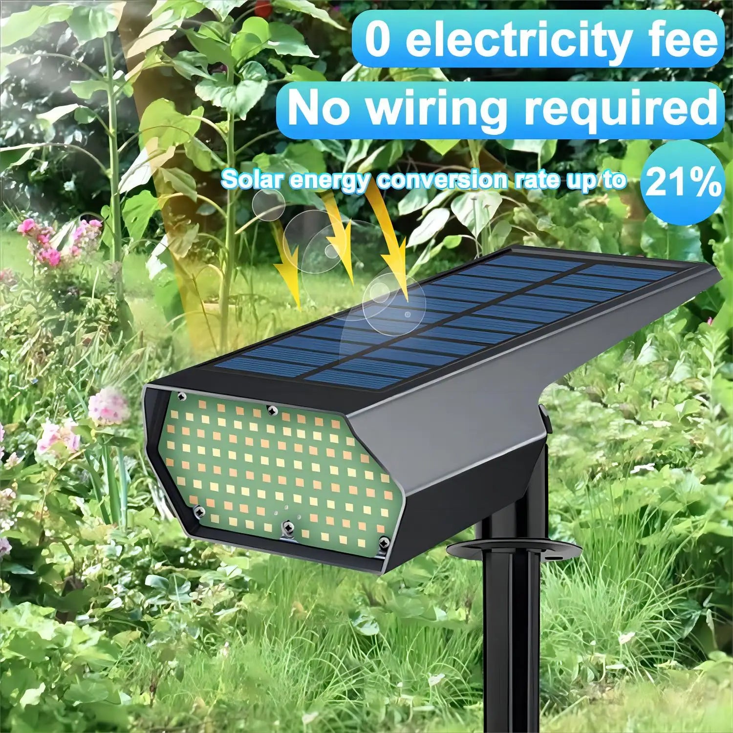 Afralia™ Solar Lawn Lights: Adjustable Brightness, 2 Lighting Colors, Garden Landscape Spotlights