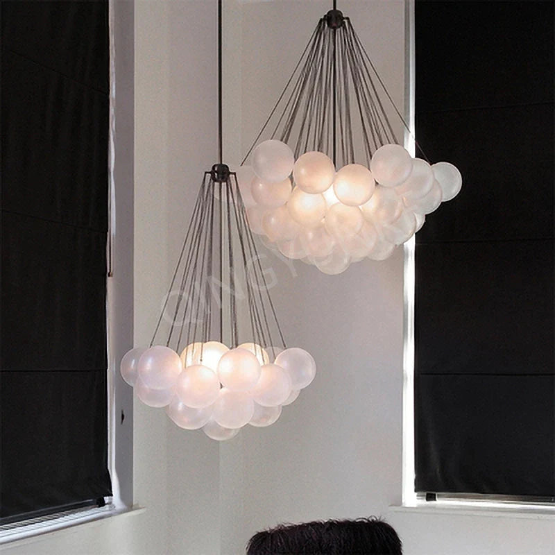 Afralia™ Glass Ball Chandelier: Modern Vintage Pendant Ceiling Lamps for Kitchen Decor