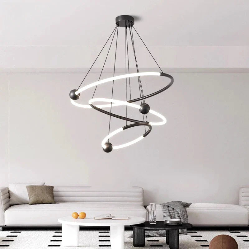 Afralia™ Modern LED Chandelier for Living Room Indoor Lighting