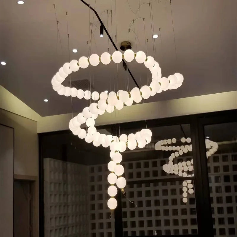 Afralia™ White Bubble Art Line Pendant Lighting for Home Decoration