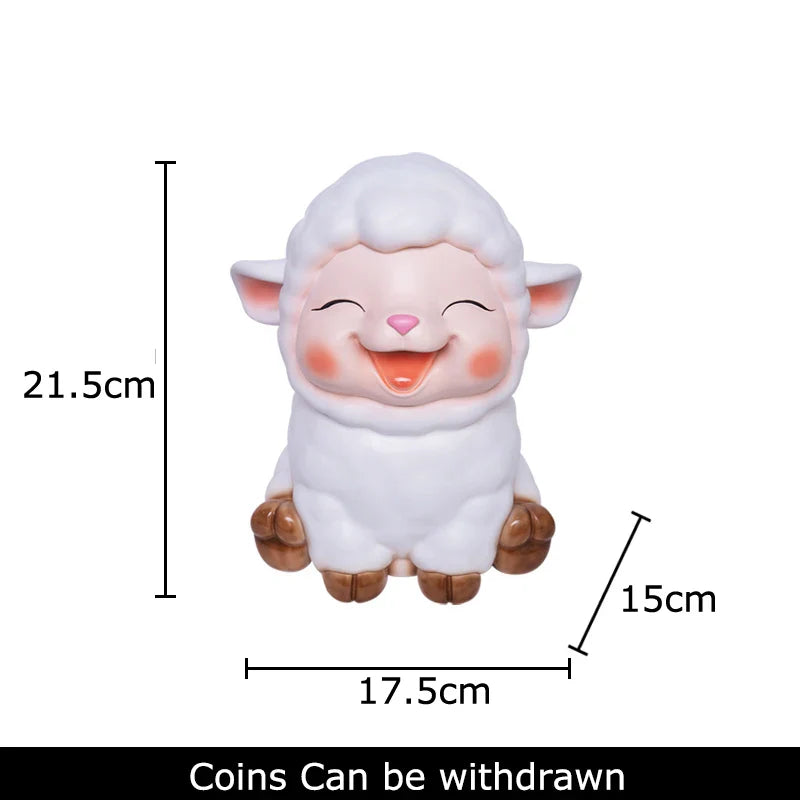 Afralia™ Little Lamb Child Savings Jar Piggy Bank Aesthetic Desk Ornament Sculpture