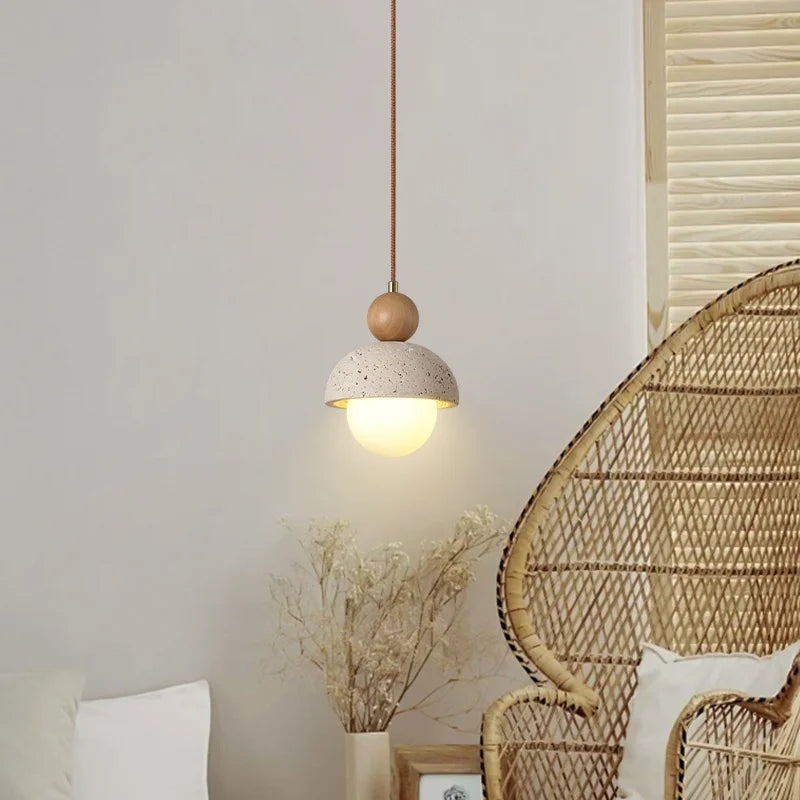 Afralia™ Yellow Travertine LED Pendant Light for Modern Home Decor
