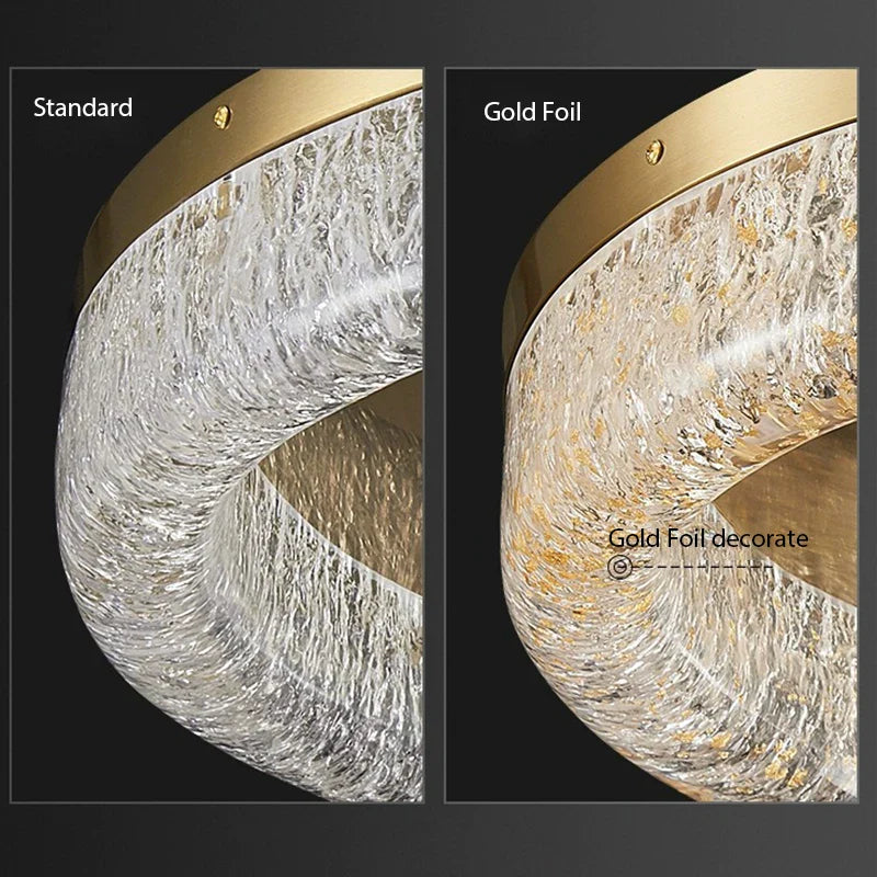 Afralia™ Nordic Copper Round Brass LED Ceiling Light for Living Room, Kitchen, Bedroom - Surface Mount