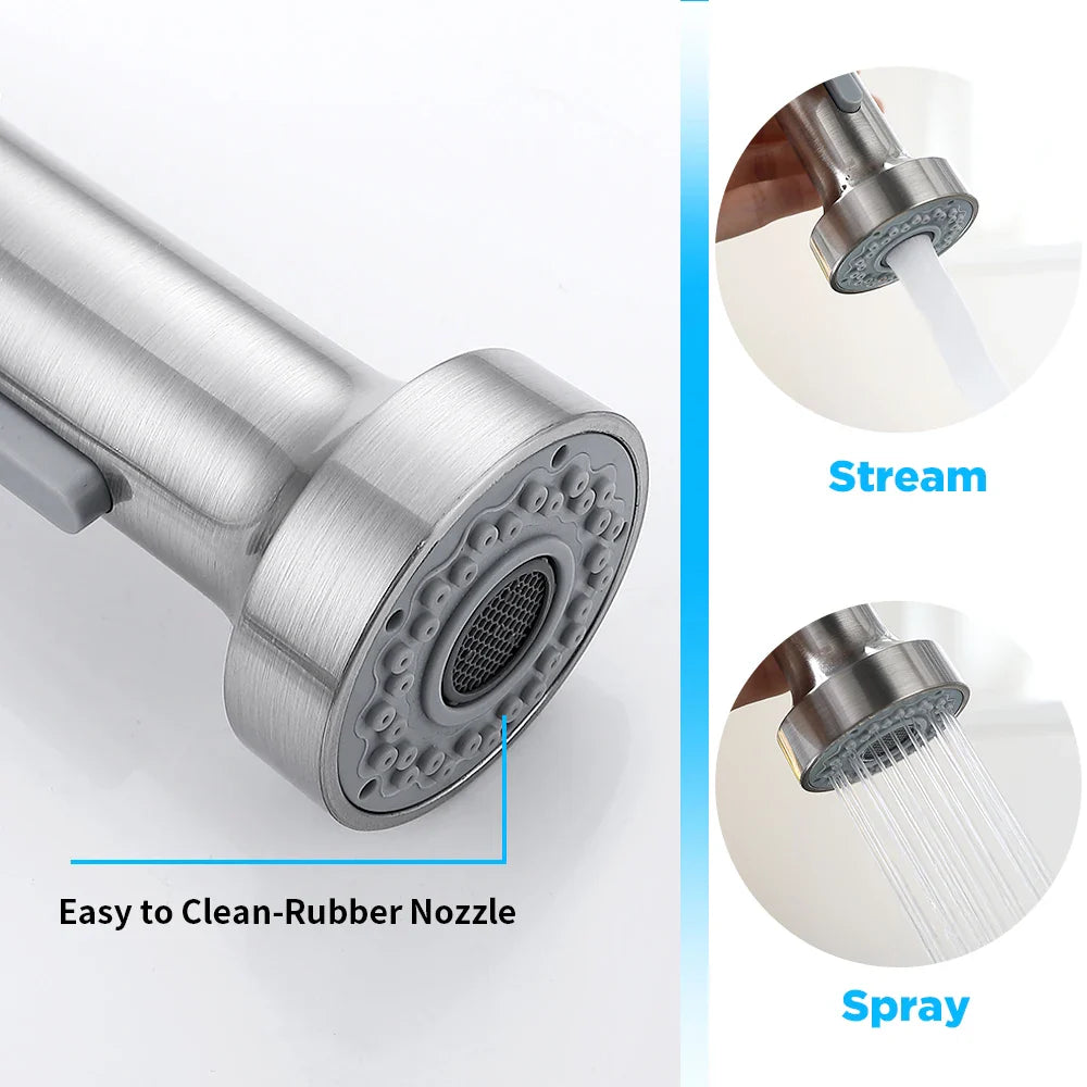 Afralia™ Brush Nickel Sensor Kitchen Faucet | Stainless Steel Smart Induction Tap with Touch Control