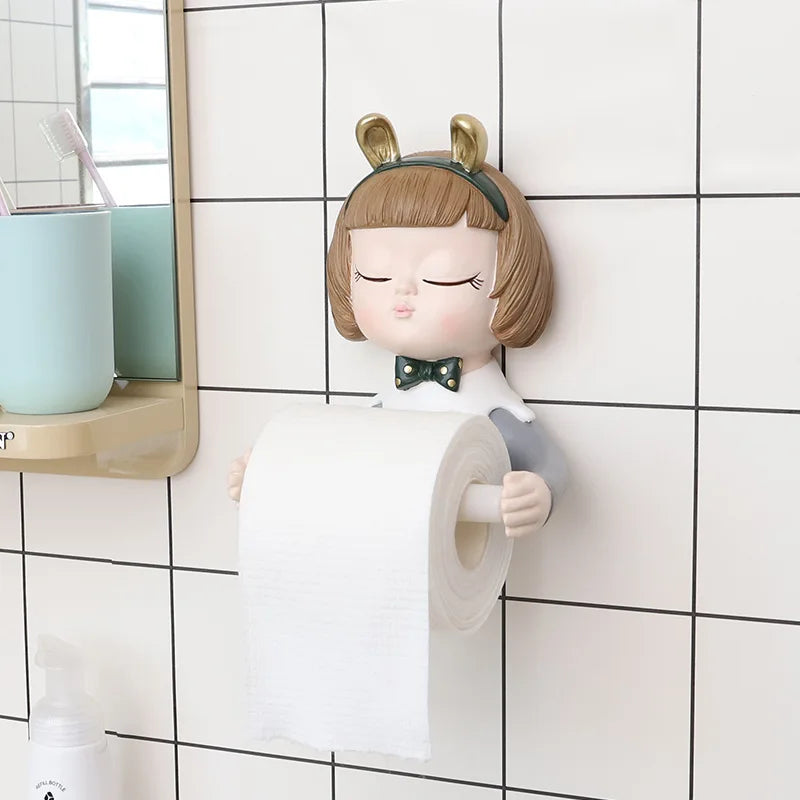 Afralia™ Resin Bubble Toilet Paper Holder Wall-mounted Bathroom Tissue Rack Rolls Hanger Shelf