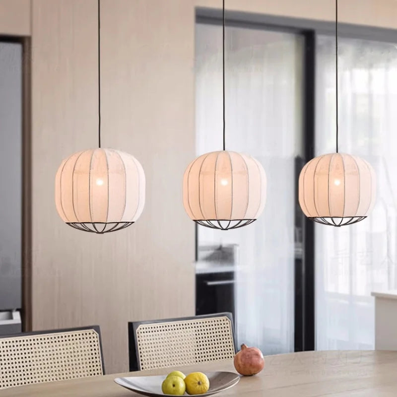 Afralia™ Nordic Fabric Pendant Light LED Minimalism Luminarias Bar Bedroom Lamp