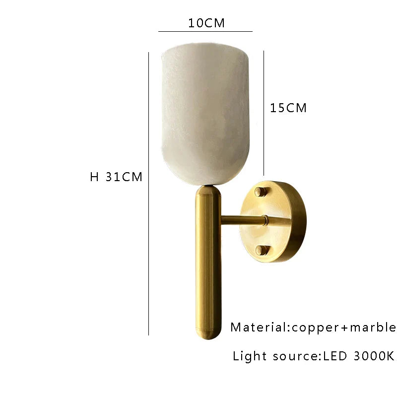 Afralia™ Natural Marble Wall Sconce Lamp for Home Decoration